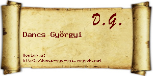 Dancs Györgyi névjegykártya