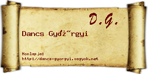 Dancs Györgyi névjegykártya