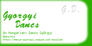 gyorgyi dancs business card