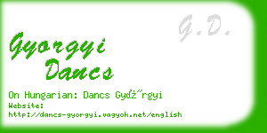 gyorgyi dancs business card